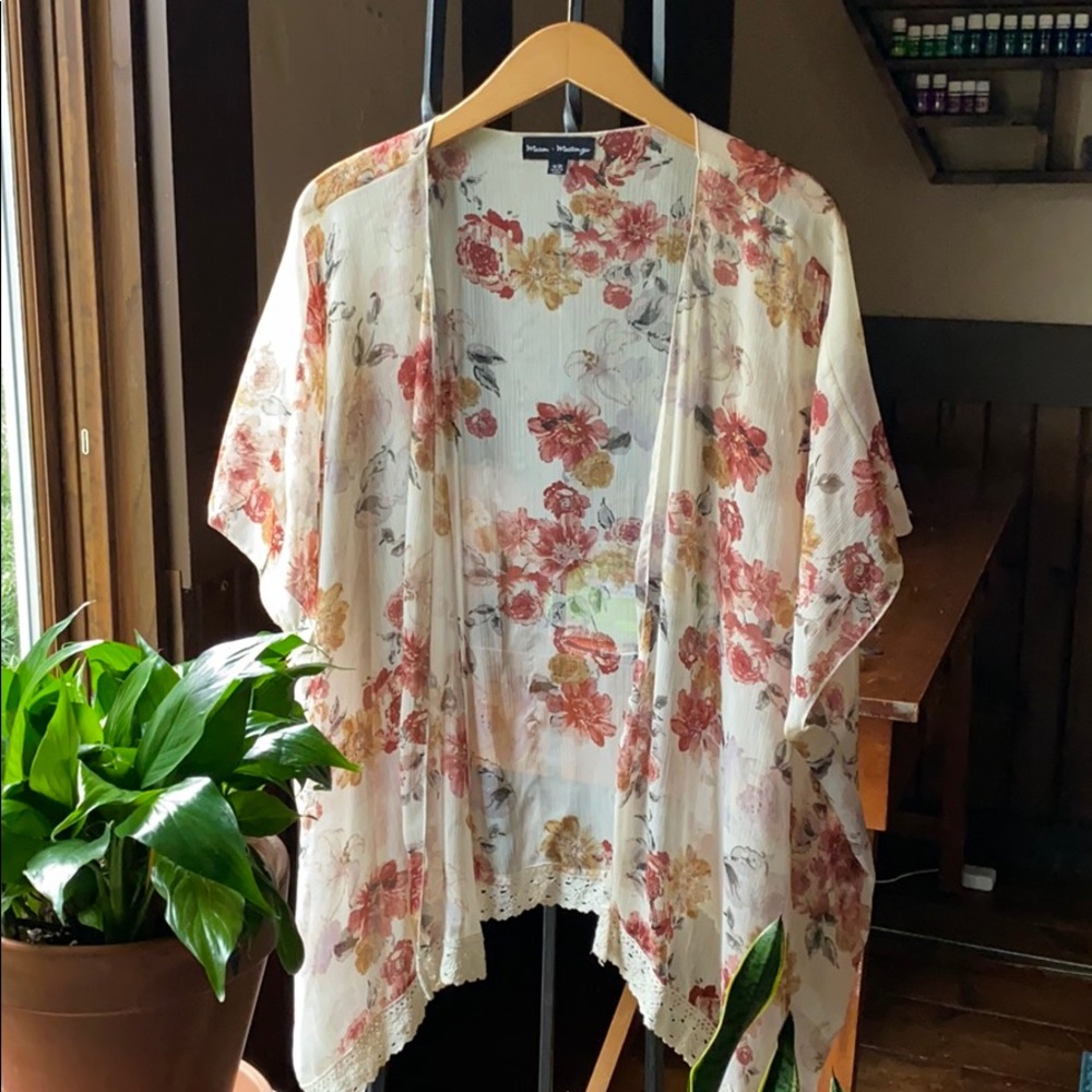 Floral Sheer & Lace Coverup/Cardigan